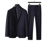 High-end Large Size Men's Suit (suit + Trousers) Plus Fat Fat Business Formal coat Wedding Dress 2 Sets FourSeasons,dark blue,6XL