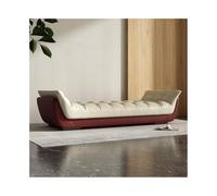 High-End Leather Bedroom Bench - Elegant Bed End Stool for Living Room & Bedroom, Long Sofa Side Table, Wine Red, Medium Size