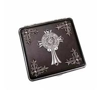 High-end leather cigarette case, strong sealing, pressure-resistant and moisture-proof, smooth and non-stick. Suitable for business meetings and daily travel.(Black)