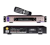 High-End Lossless Audio Preamplifier with Bluetooth, 32 Spectrum Effects Graphic Equaliser, Remote Control, 12 Rhythm Modes & Volume Control (GOLD)