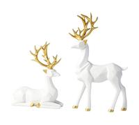 High End - Luxe White Winter Reindeer for Living Room TV Cabinet Wine & Housewarming Ornament Exchange (C, One Size)