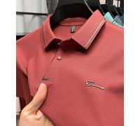 High end luxury brand fashion hot diamond short sleeve Advanced printed POLO shirt summer new Korean version men's lapel T-shirt XXXL GRAY