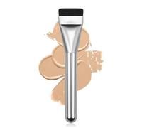 High-end Mask Brush with Soft Ultra-thin Flat Head, One-stroke Foundation Lotion Essence Brush for Spa and Beauty Salon Use, Silver,M