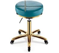 High-End Rolling Stool with Wheels, Adjustable Pulley Lift, Rotating Beauty Salon Chair for Manicurists, Heavy Duty Round Stool for Hairdressing & Spa Use