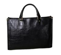 High-end super simple, horse leather men's leather briefcase, first-layer cowhide handbag, Black