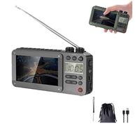 High-end Video Plug-in Bluetooth Pocket Full Band Video Radio, High-end Video Plug-in Bluetooth Pocket TV, Personal AM/FM Pocket Radio Portable, Support USB/TFCard/Antenna (Gray)