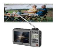 High-end Video Plug-in Bluetooth Pocket Full Band Video Radio, High-end Video Plug-in Bluetooth Pocket TV, Personal AM/FM Pocket Radio Portable, Support USB, TF Card, Antenna, for Campin (Gray)