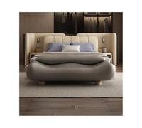 High-End Wavy Bedroom Bench with Backrest - Stylish Bed End Stool, Long Sofa Couch for Living Room & Bedroom, Comfortable Gris Upholstery, Perfect for Home Décor