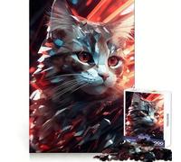 High Energy Cat Puzzle for Teenagers 1000 Pieces Strong Memory Accurate Edge Joyful Challenge Wall Art (38x52cm)