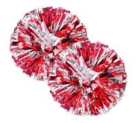 - High Energy Cheerleader Pom Poms Spirit Accessories | Lightweight Metal Pom Poms with Handles for School Games and Encouragement Gatherings