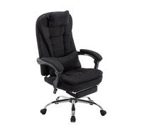 High Executive Office Chair with Lumbar Support, Ergonomic Reclining Computer Chair, Adjustable Height, Swivel Wheels, Retractable Footrest, Gray/Blue(Black)