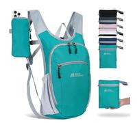 HIGH EXPERIENCE Hiking Backpack 10L/15L Small Daypack Lightweight Packable Travel Foldable Water Resistan for Women Men, Lake Green, 10L US, Foldable Hiking Backpack