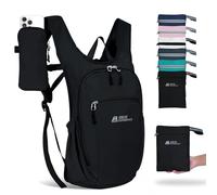 HIGH EXPERIENCE Hiking Backpack 10L/15L Small Daypack Lightweight Packable Travel Foldable Water Resistan for Women Men, Black, 10L US, Foldable Hiking Backpack