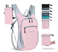 HIGH EXPERIENCE Hiking Backpack 10L/15L Small Daypack Lightweight Packable Travel Foldable Water Resistan for Women Men, Pink, 10L US, Foldable Hiking Backpack