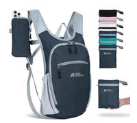 HIGH EXPERIENCE Hiking Backpack 10L/15L Small Daypack Lightweight Packable Travel Foldable Water Resistan for Women Men, Gray, 10L US, Foldable Hiking Backpack