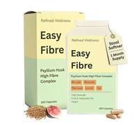 High Fibre Supplement for Stool Softeners & Constipation Relief for Adults with Psyllum Husk, Flaxseed, Prune, Fig & Botanicals | Colon Cleanse Support |100 Vegan Capsules