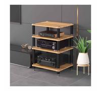 High-Fidelity Multi-Layer Cabinet for Video Equipment 1/2/3/4 Tier Audio Stand with Shock-Absorbing Feet Pom Wood Size: 60x48 cm Multifunctional Storage Solution