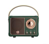 High Fidelity Retro Radio Smart Speaker Wireless Card Mini Portable Subwoofer, Small And Cute Design, Gray Blue Color, Rechargeable Battery, 10m Range, Bluetooth Compatible(green)