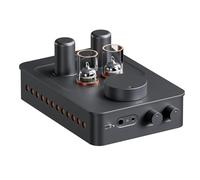 High-Fidelity Tube Headphone Amplifier, Class A Design with Tone Control, Features Vacuum Tubes 5654W*2 and 6AC7*2, 3.5mm & 6.35mm Jacks for Home Audio