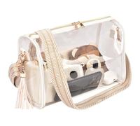 HIGH FIT Clear Crossbody Bag Stadium Approved Clear Purse - Transparent Messenger Bag with Front Pocket, White-new, 10"x6.5"x3.5", Modern