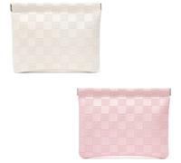 HIGH FIT Leather Pocket Cosmetic Bag for Purse,Coin Purse Lipstick Cosmetic Accessories Organizer, Travel Kit Storage Pouch,Waterproof Portable No Zipper Self-closing Small Makeup Pouch for Women,