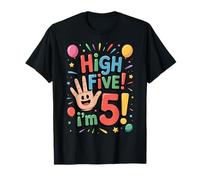 High Five I’m 5 - Fun Colorful 5th Birthday Celebration T-Shirt