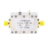 High Flatness Amp Module 10M - 6GHz 20dB LNA, Low Noise Amplifier with SMA Connector, 5V 80mA Power Supply for Radio Receiver Applications, Aluminum Alloy Housing