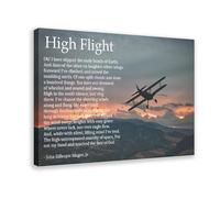 High Flight Poem by John Gillespie Magee Jr Canvas Art Poster And Wall Art Picture Print Modern Family Bedroom Decor Frame 12x18inch(30x45cm)