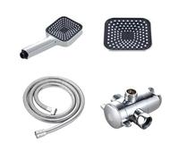 High Flow ABS Shower Head Kit 2 in 1Handheld Set with Long Hose, 3Way Water Distributor, Complete Shower Accessories(Silver)