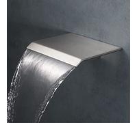 High Flow Brass Tub Spout - 7.8" Wall Mount Waterfall Bath Filler Modern Brushed Nickel Finish Ideal for Luxury Bathroom Sink Faucet Upgrade