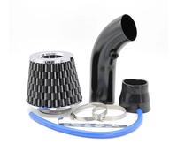 High Flow Open Air Filter Universal Racing DIY Aluminum Tube Pipewith 3inch 76mm Car Cold Air Intake System Kit Air Intake(Black- B)