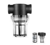 High Flow Pipeline Filter 3/4 Inch, 80 Mesh Pipeline Water Filter, Inline Mesh Strainer Filter with Stainless Steel Filter, Transparent Water Pump Filter, for Household, Garden and Plantation