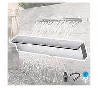 High Flow Stainless Steel Swimming Pool Waterfall Fountain Spillway for Above Ground & Steelwall Pools - Outdoor Water Feature 190cm/74.8” Wide &Silver Design