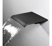 High Flow Waterfall Tub Spout - 7.8" Solid Brass Wall Mount Bathtub Filler & Bathroom Sink Faucet - Elegant Black Finish for Modern Bathrooms