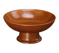 High Foot Dessert Plate | Vintage Ceramic Snack Stand for Fruits Pastries | Miniature malist Elevated Serving Dish with Zen Aesthetic for Home Kitchen Decor | Brown Yellow(A)