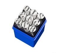 High For Frequency Hardened Steel Character Punch Set Featuring Smooth Sandblasted Finish For Precise Depth Control On Metal Or Leather Surfaces With Complete Number And Letter Options(A)