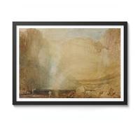 High Force, Fall Of The Tees, Yorkshire Joseph Mallord William Turner Print, Classic Art Painting Print, Art Exhibition Wall Art, Vintage Home Decor Picture, A4 (Black Frame) - 32.7x24.1cm