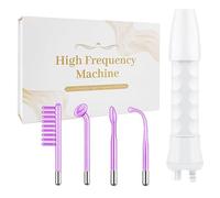 High Frequency Facial Wand,Portable Handheld High-Frequency Facial with 4 Argon Sticks - Violet (4 Violet Tubes)