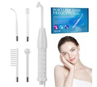 High Frequency Massage Wand, Handheld high Frequency Facial Massager Set with 4 Glass Heating Tubes, 4 in 1 Portable Frequency Face Massager, Professional Facial Beauty Instrument for Home Skincare