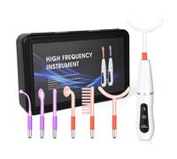 High Frequency Stick with 6 Neon and Argon Rods, Portable High Frequency Face Devices with Display, 7-Speed Adjustable Beauty Face Machine, Face Massager for Skin Tightening