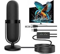 High Gain Freeview Indoor TV Aerial, Digital Aerial Indoor for Smart TVs, Freeview Aerials with Strong UK Signal Booster, TV Antenna Supports 4K/1080P/DVB-T2 with 16.4ft Coaxial Cable & Magnetic Base