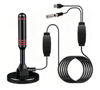 High Gain Freeview TV Aerial Signal Booster DVB-T/T2 Magnetic Base Caravan | Digital Freeview TV Aerial with Magnetic Base, Signal Booster HD DVB-T2 1080P 4K, for Home, Caravan, Camper Van, Lorry Truck
