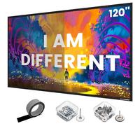 High gain Projector Screen Material - for DIY Frame or Wall Mounted - 2.6X Brightness and High Contrast 30% ALR - 120 inch 16:9 White Screen - by SilverMagic