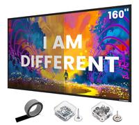 High gain Projector Screen Material - for DIY Frame or Wall Mounted - 2.6X Brightness and High Contrast 30% ALR - 160 inch 2.35:1 White Screen - by SilverMagic