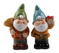 High Glaze 14cm Garden Gnomes - Ceramic Blue Green Hat