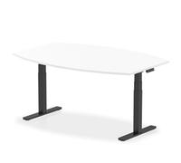 High Gloss 1800 Writable Boardroom Table White/Black Height Adjustable