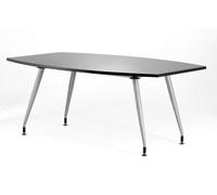 High Gloss 1800mm Writable Boardroom Table Black Top