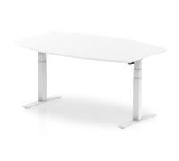 High Gloss 1800mm Writable Boardroom Table White Top White Leg