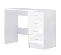 High Gloss 4 Drawers Table Vanity Dressing Drawer Computer PC Study Desk Office Furniture-White - Home Living | TJ Hughes White