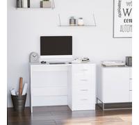 HOMCOM Computer Writing Desk with 4 Drawers, High Gloss Home Office Workstation